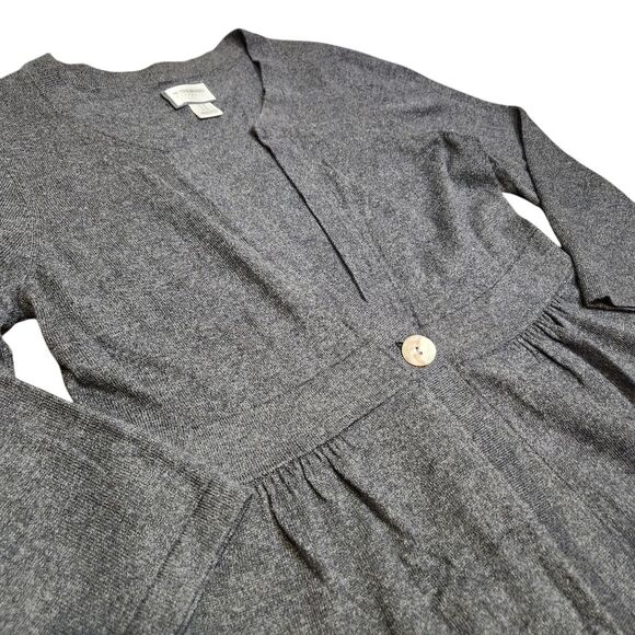 Motherhood Maternity Gray Cardigan Sweater‎ Long Sleeve Button Flowy Tunic M - Picture 5 of 13